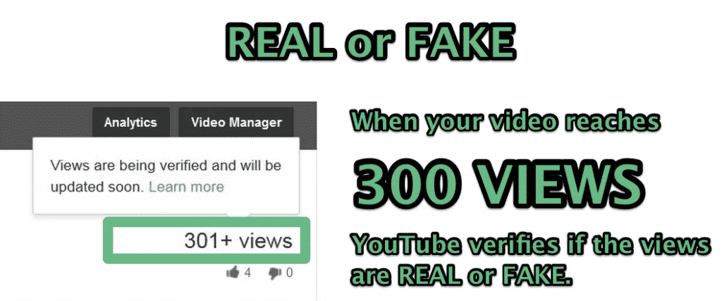 Youtube verifies if the views are real or fake